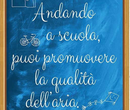 Una locandina per migliorare l’aria andando a scuola
