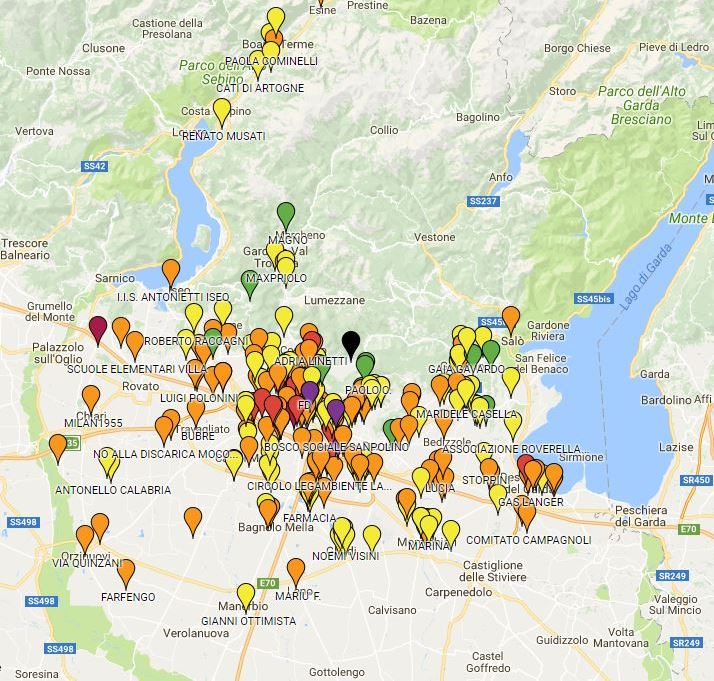 NO2, No grazie. Brescia. Ecco a voi le mappe con i risultati del campionamento