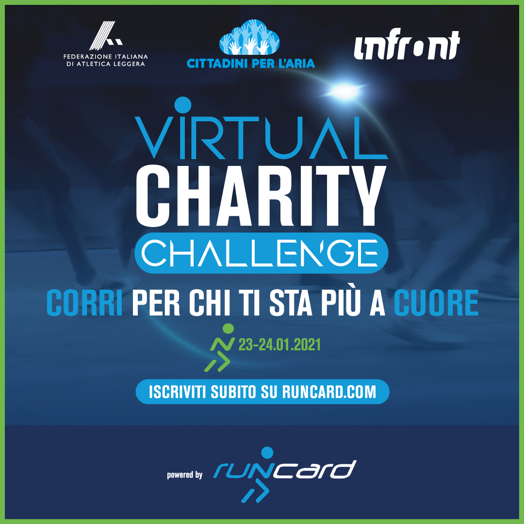 IL 23 E 24 GENNAIO VIRTUAL CHARITY CHALLENGE, I RUNNER PROTAGONISTI DELLA BATTAGLIA PER L’ARIA PULITA