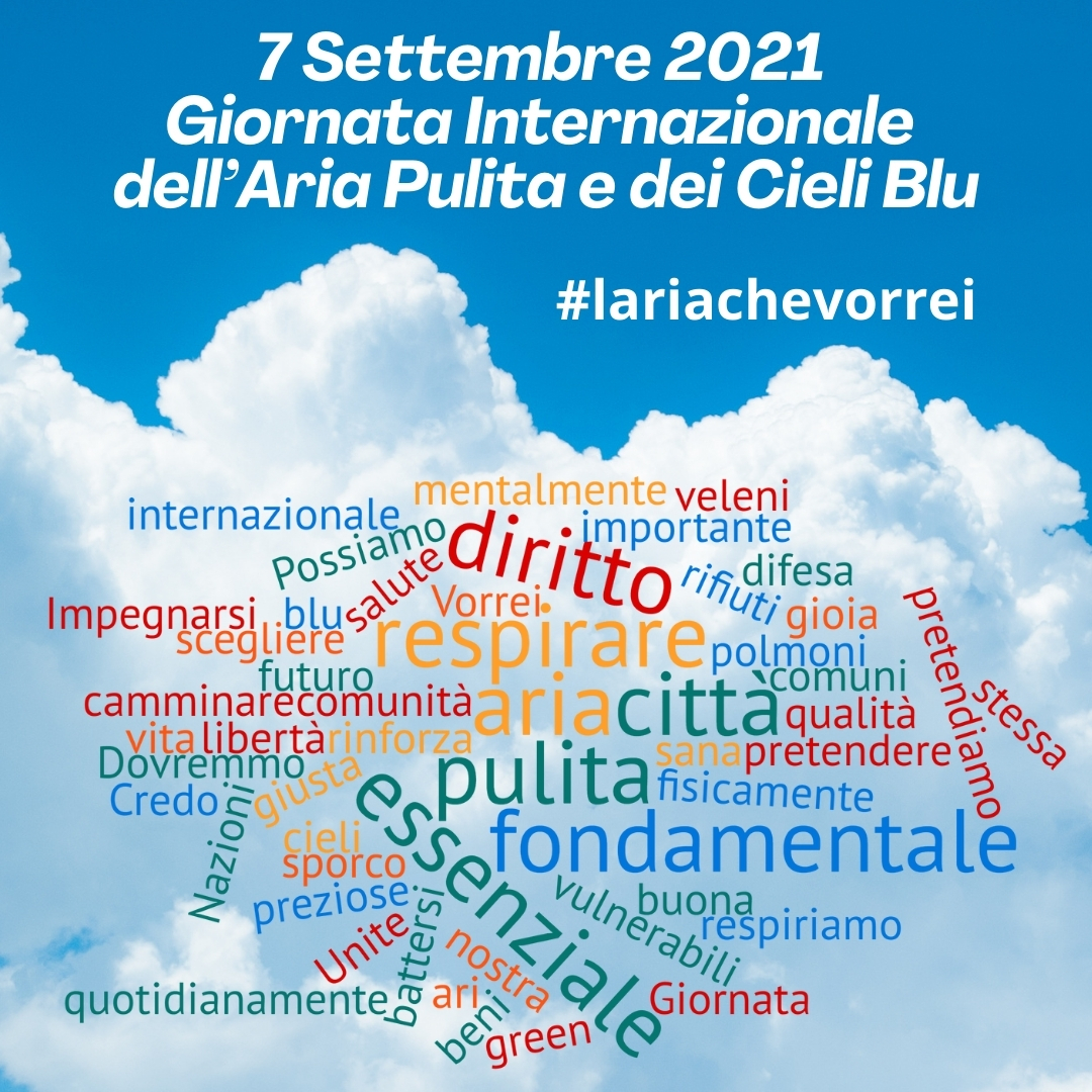 7 SETTEMBRE: I giovani a sostegno  della Giornata Internazionale dell’Aria Pulita e dei Cieli Blu